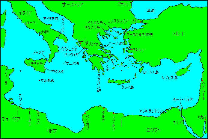map of eastern mediterranean sea