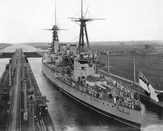 HMS New-Zealand at Panama Canal