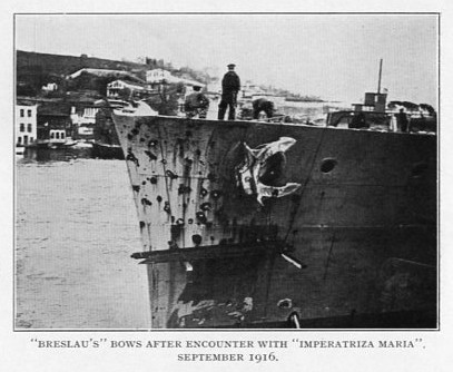 damaged bow of Breslau