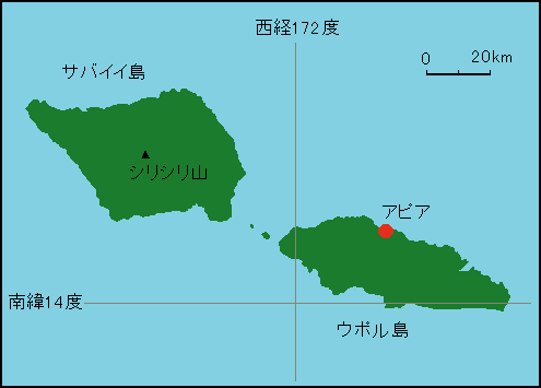 Map of West Samoa